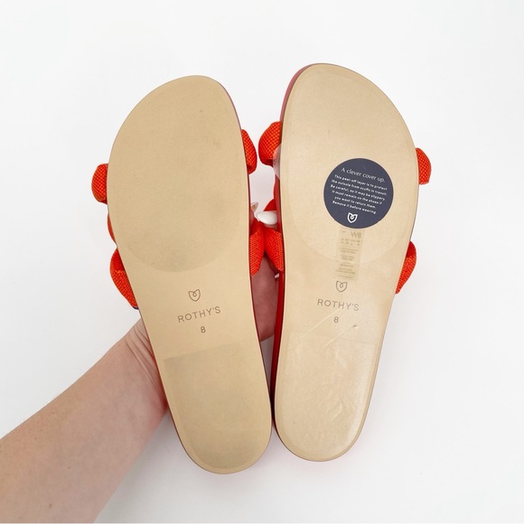 New Rothy’s Bubble Slides Sandals Knotted Sangria Red - Picture 4 of 4